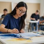 Student in Art class