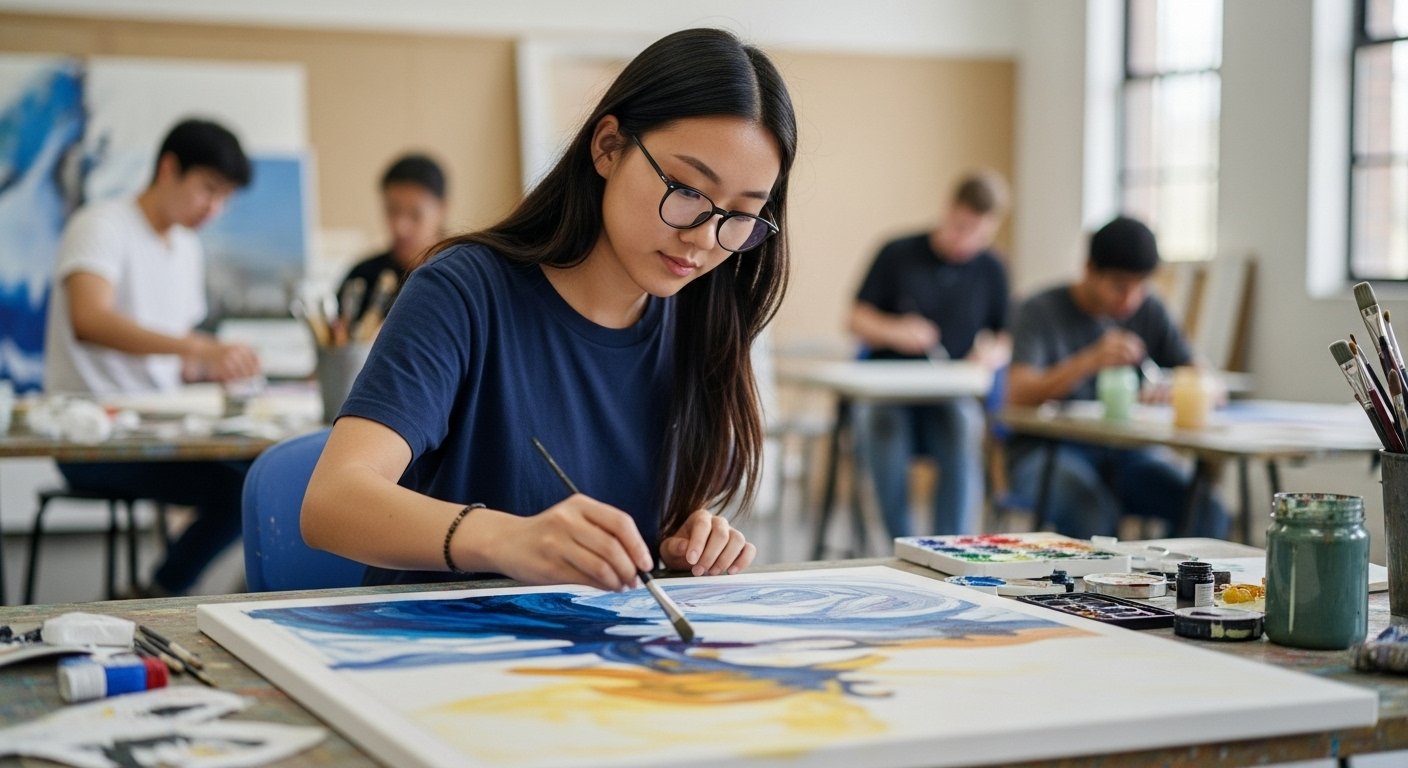 Student in Art class